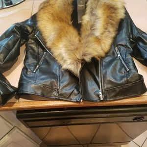 Brand new faux leather jacket for women